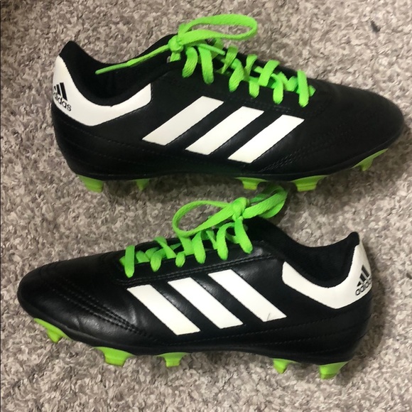 Adidas Boys Black White Lime Soccer Cleats - Picture 2 of 4